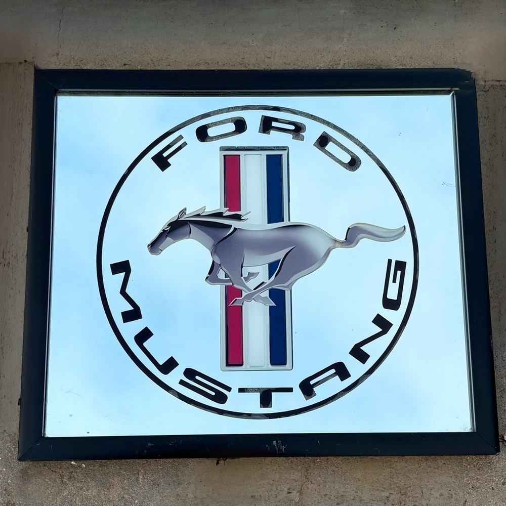 Vintage ford mustang mirror wall hanging home decor car automotive sign